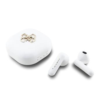 Bezdrátová sluchátka Guess 4G Metal Logo TWS, bílá