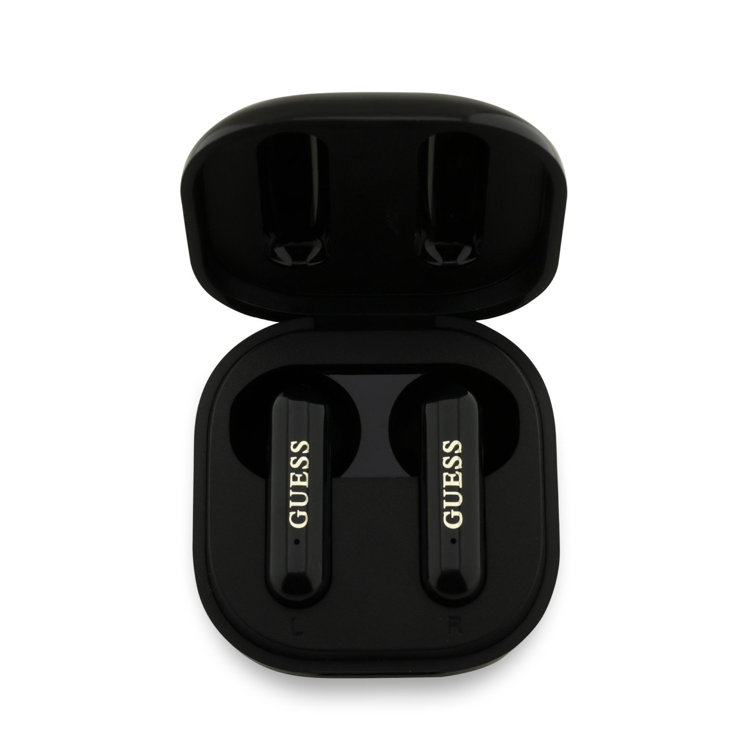 Guess 4G Metal Logo TWS Bezdrátová Sluchátka Black