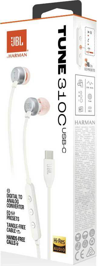 JBL Tune 310C In-Ear USB-C bílá