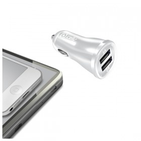 CL autonabíječka CELLY s 2xUSB výstupem, 2,1A, bílá, blister