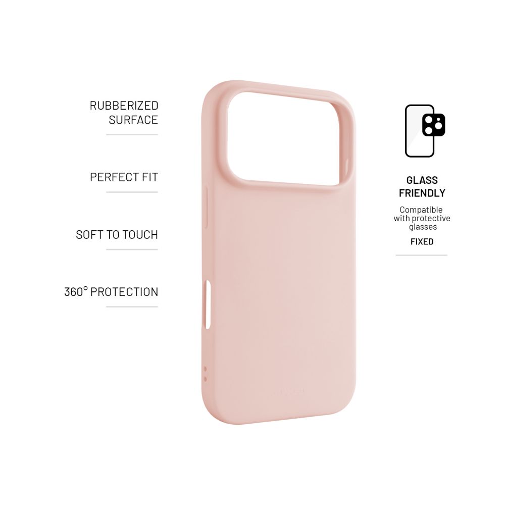 Zadní pogumovaný kryt FIXED Story pro Apple iPhone 17 Pro, růžový