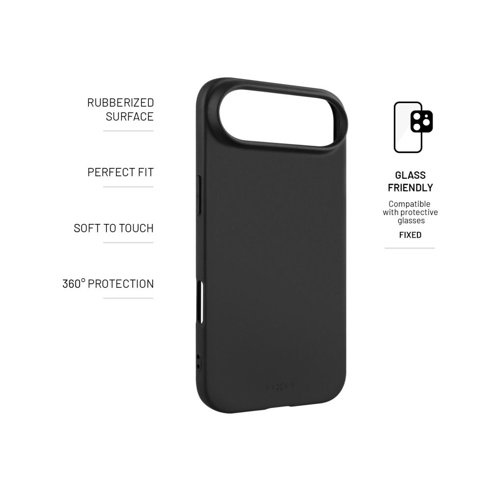 Zadní pogumovaný kryt FIXED Story pro Apple iPhone Air, černý