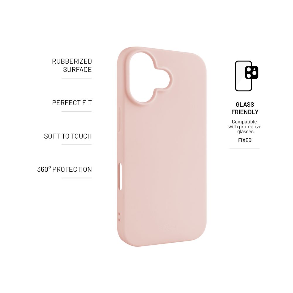 Zadní pogumovaný kryt FIXED Story pro Apple iPhone 17, růžový
