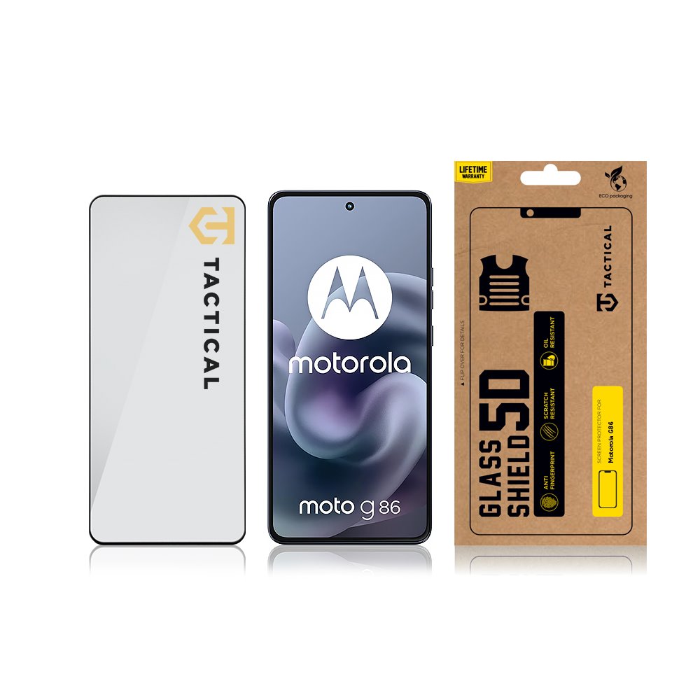 Tvrzené sklo Tactical Glass Shield 5D pro Motorola Moto G86, černá