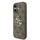 Guess PU 4G Metal Logo Strap Zadní Kryt pro iPhone 17 Brown