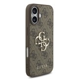Guess PU 4G Metal Logo Strap Zadní Kryt pro iPhone 17 Brown