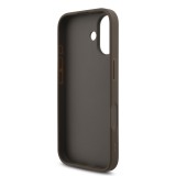 Guess PU 4G Metal Logo Strap Zadní Kryt pro iPhone 17 Brown