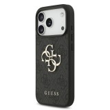 Guess PU 4G Metal Logo Strap Zadní Kryt pro iPhone 17 Pro Black