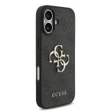 Guess PU 4G Metal Logo Strap Zadní Kryt pro iPhone 17 Black