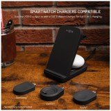 Stojánek FIXED Powerstation Uni s bezdrátovým nabíjením až pro 2 zařízení, 15W+5W, černá