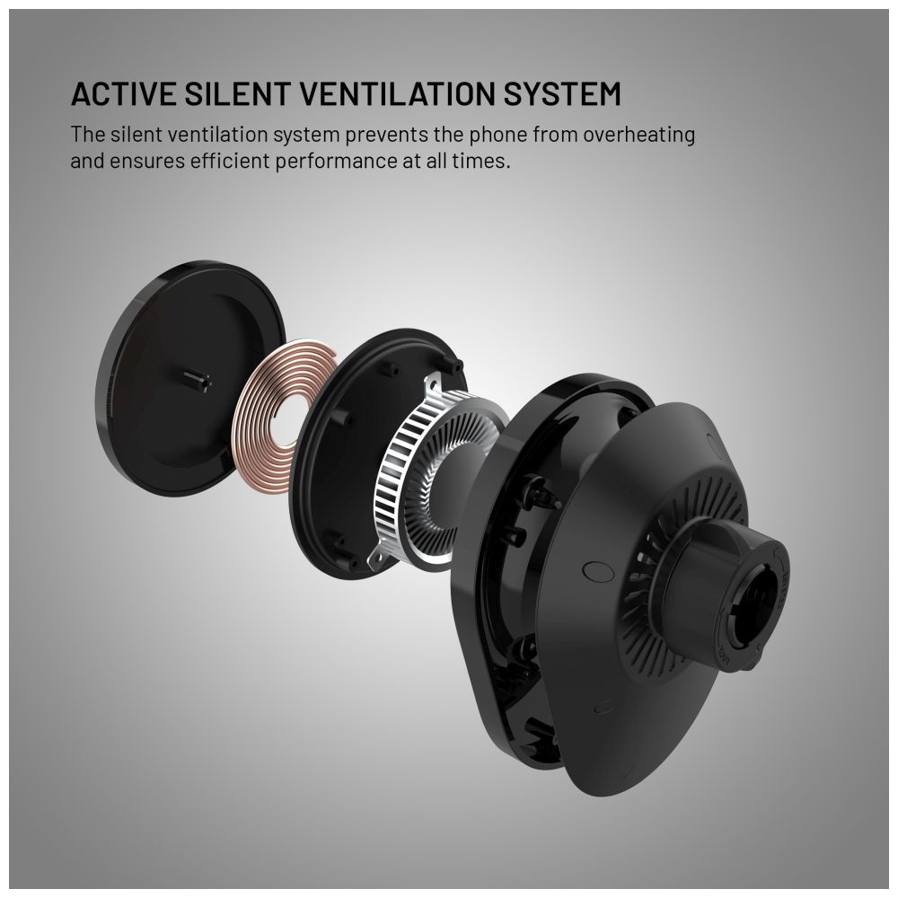 Držák do auta s bezdrátovým nabíjením FIXED MagAir s podporou uchycení MagSafe a standardem Qi2, 15W, černá