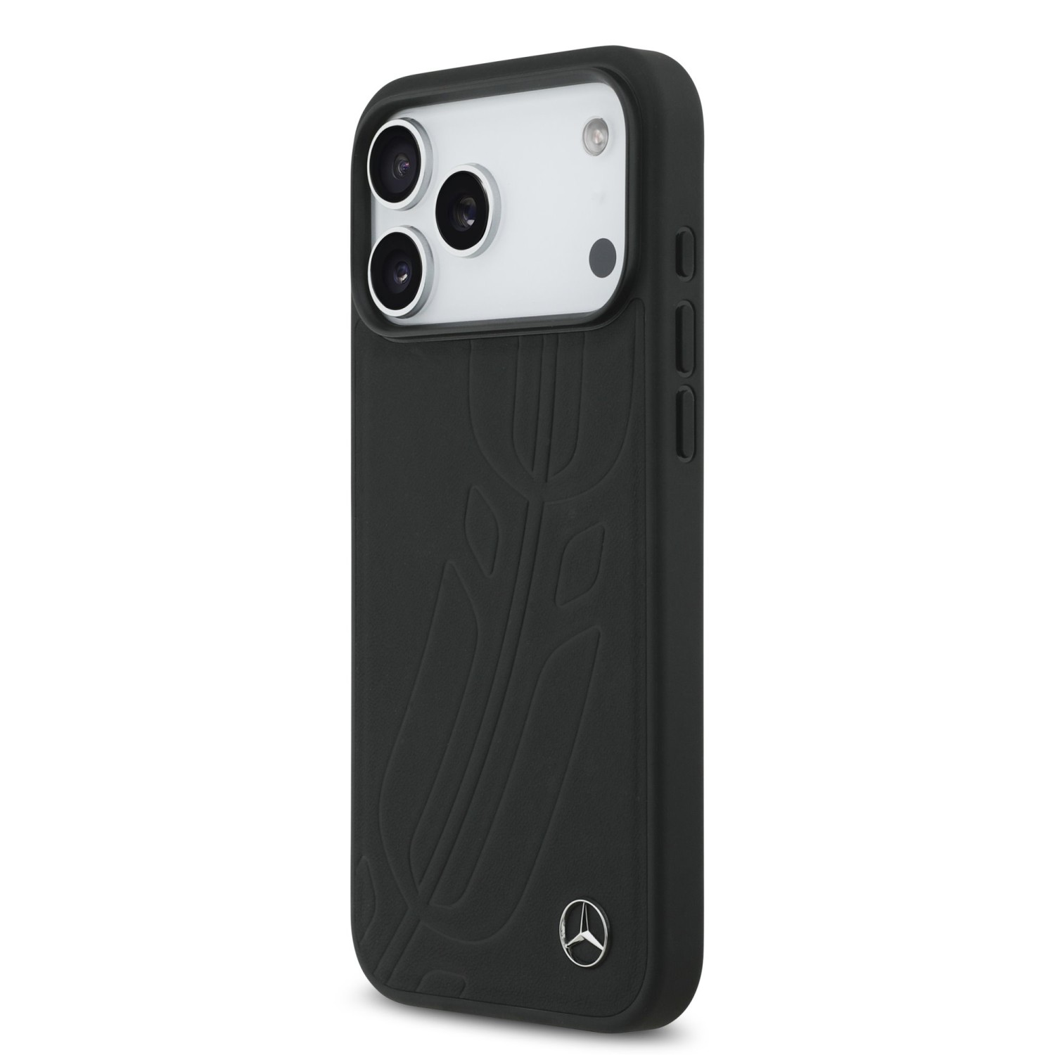 Mercedes Leather Large Lauer Leaves MagSafe Zadní Kryt pro iPhone 17 Pro Max Black