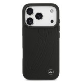 Mercedes Leather Large Lauer Leaves MagSafe Zadní Kryt pro iPhone 17 Pro Black