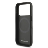 Mercedes Leather Large Lauer Leaves MagSafe Zadní Kryt pro iPhone 17 Pro Black