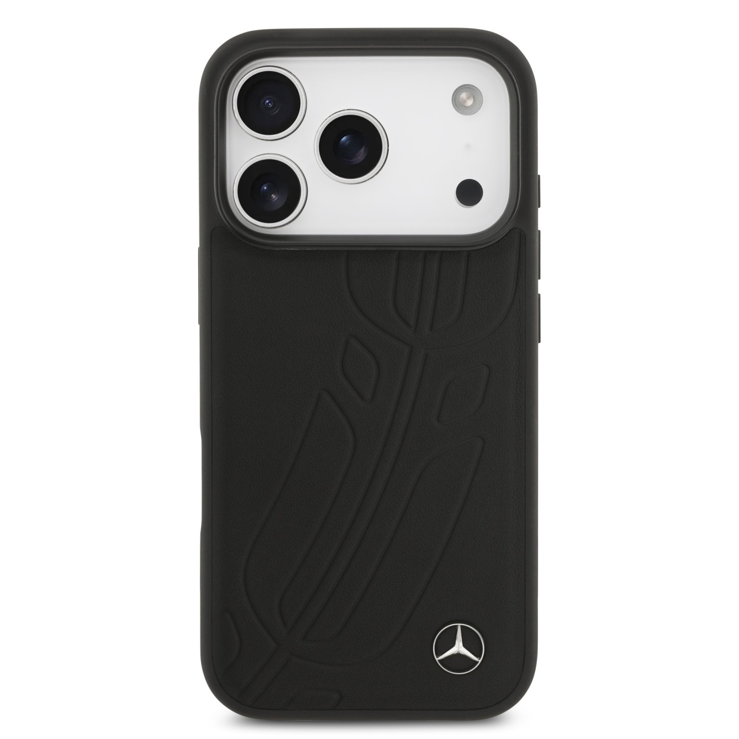 Mercedes Leather Large Lauer Leaves MagSafe Zadní Kryt pro iPhone 17 Pro Black