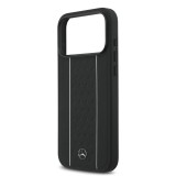 Mercedes Leather Star Pattern and Stripes MagSafe Zadní Kryt pro iPhone 17 Pro Max Black/White