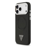 Guess PU Leather Triangle Logo MagSafe Zadní Kryt pro iPhone 17 Pro Max Black