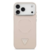 Guess PU Leather Triangle Logo MagSafe Zadní Kryt pro iPhone 17 Pro Pink