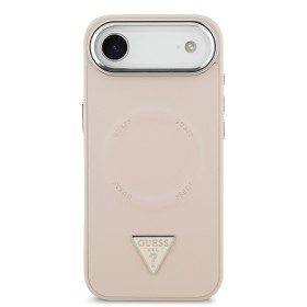 Zadní kryt Guess PU Leather Triangle Logo MagSafe pro Apple iPhone Air, růžová