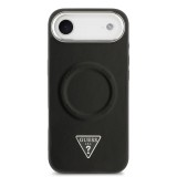 Guess PU Leather Triangle Logo MagSafe Zadní Kryt pro iPhone Air Black