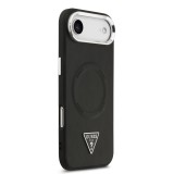 Guess PU Leather Triangle Logo MagSafe Zadní Kryt pro iPhone Air Black