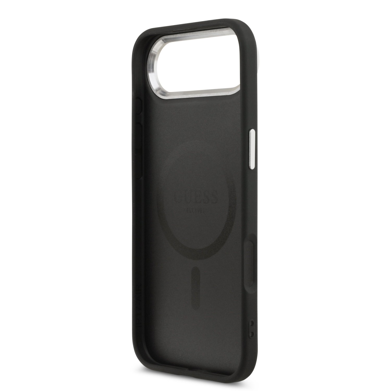 Guess PU Leather Triangle Logo MagSafe Zadní Kryt pro iPhone Air Black