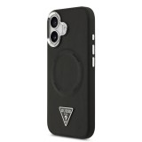 Guess PU Leather Triangle Logo MagSafe Zadní Kryt pro iPhone 17 Black