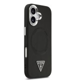 Guess PU Leather Triangle Logo MagSafe Zadní Kryt pro iPhone 17 Black