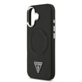 Guess PU Leather Triangle Logo MagSafe Zadní Kryt pro iPhone 17 Black