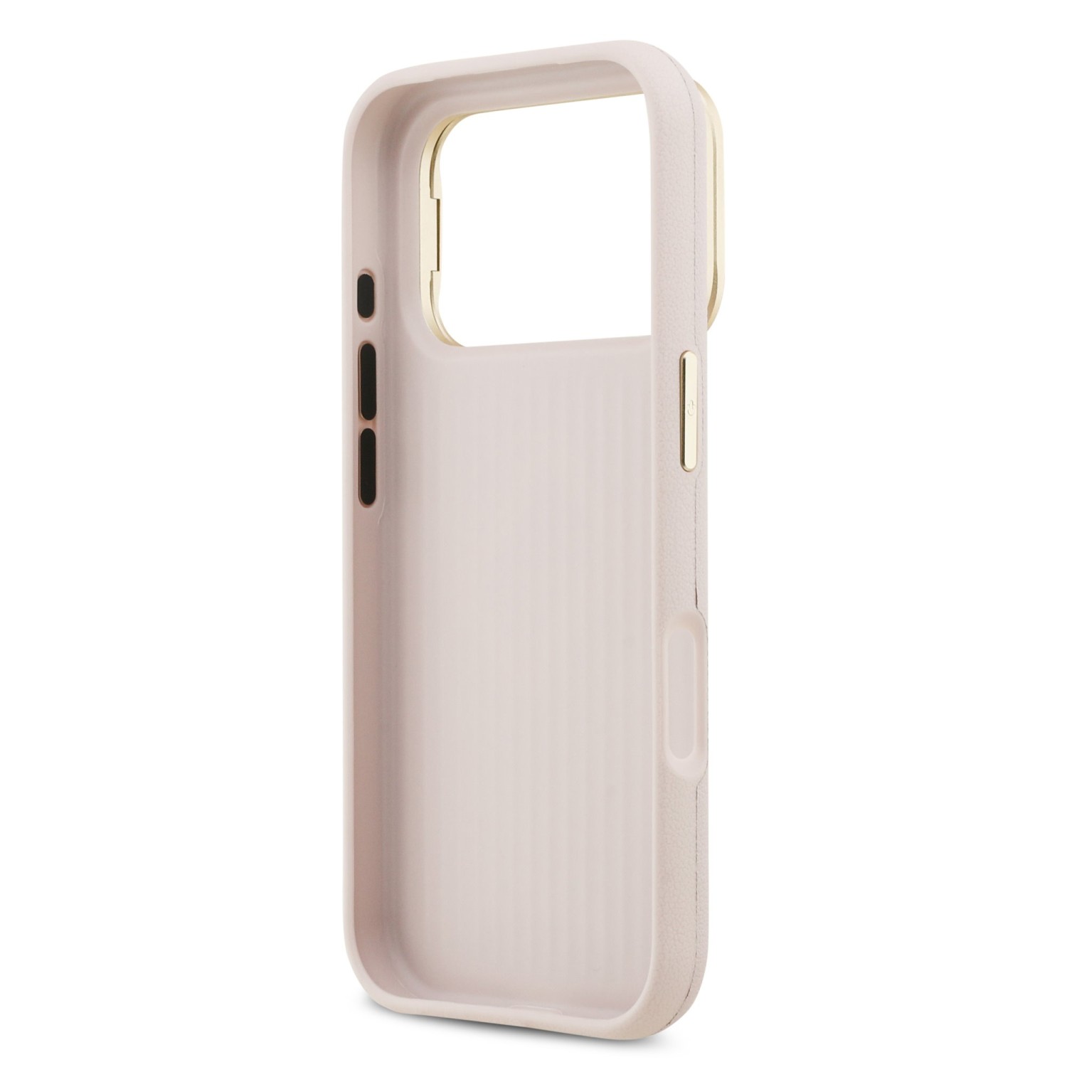 Guess PU Grained 4G Logo Stand Camera Frame Zadní Kryt pro iPhone 17 Pro Pink