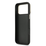Guess PU Grained 4G Logo Stand Camera Frame Zadní Kryt pro iPhone 17 Pro Max Black