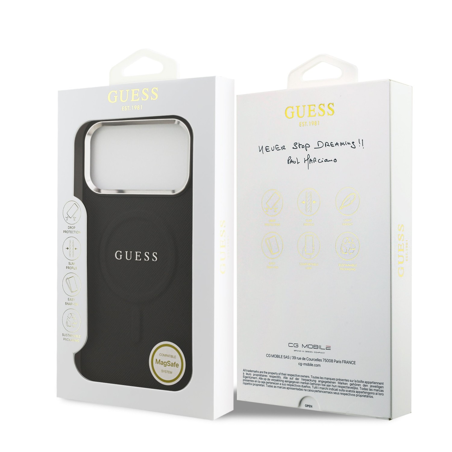 Guess PU Saffiano MagSafe Zadní Kryt pro iPhone 17 Pro Max Black