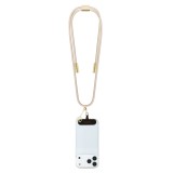 Guess Crossbody Popruh 4G Charm s Nabíjecím Kabelem USB-C/USB-C Beige