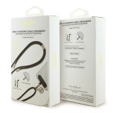 Guess Crossbody Popruh 4G Charm s Nabíjecím Kabelem USB-C/USB-C Black