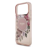 Guess IML Flowers Strap MagSafe Zadní Kryt pro iPhone 17 Pro Max Pink
