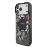 Guess IML Flowers Strap MagSafe Zadní Kryt pro iPhone 17 Pro Max Black