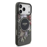 Guess IML Flowers Strap MagSafe Zadní Kryt pro iPhone 17 Pro Max Black