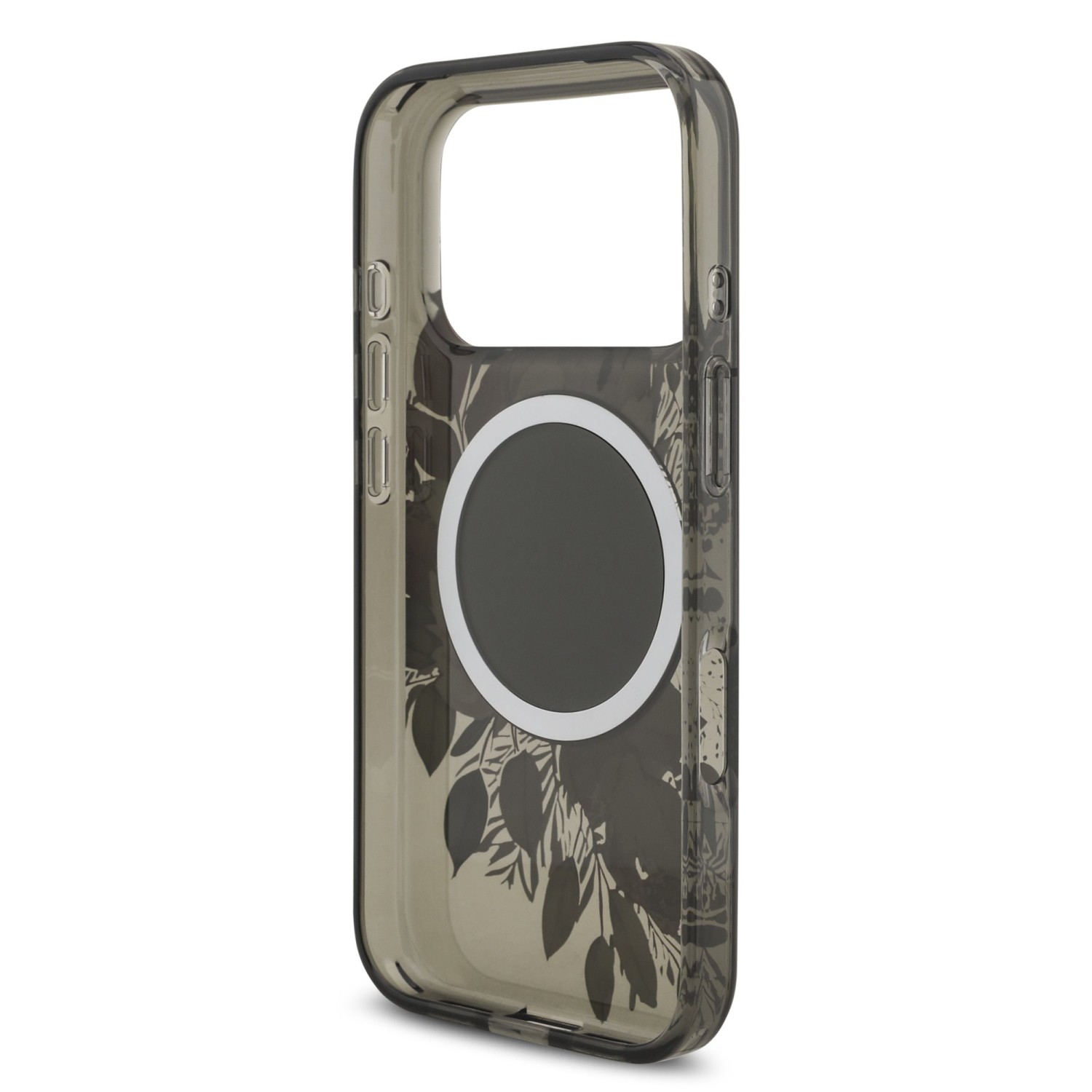 Guess IML Flowers Strap MagSafe Zadní Kryt pro iPhone 17 Pro Black