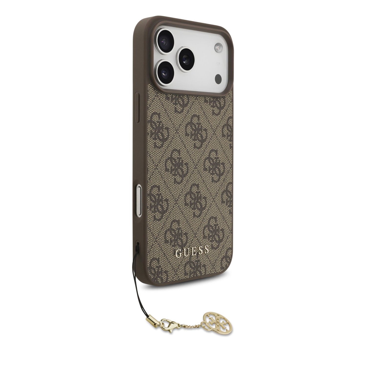 Guess 4G Charm Zadní Kryt pro iPhone 17 Pro Max Tone on Tone Brown