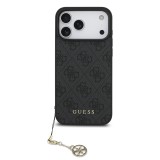 Guess 4G Charm Zadní Kryt pro iPhone 17 Pro Max Tone on Tone Grey