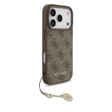 Guess 4G Charm Zadní Kryt pro iPhone 17 Pro Tone on Tone Brown