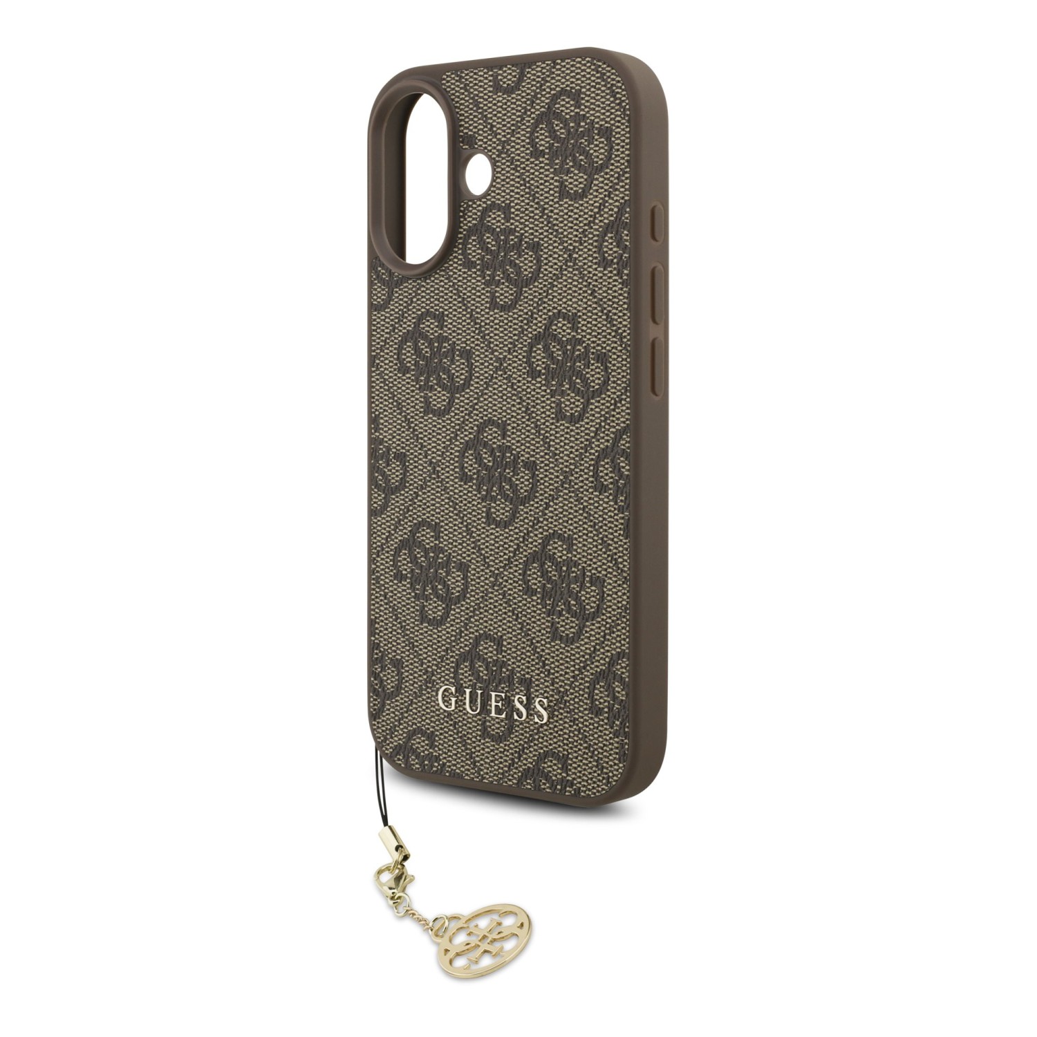 Guess 4G Charm Zadní Kryt pro iPhone 17 Tone on Tone Brown