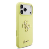 Guess Liquid Silicone 4G Metal Logo Zadní Kryt pro iPhone 17 Pro Max Yellow