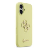 Guess Liquid Silicone 4G Metal Logo Zadní Kryt pro iPhone 17 Yellow