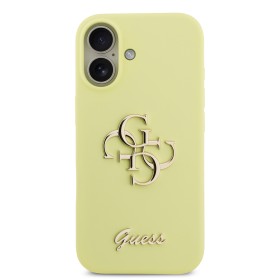 Zadní kryt Guess Liquid Silicone 4G Metal Logo pro Apple iPhone 17, žlutá