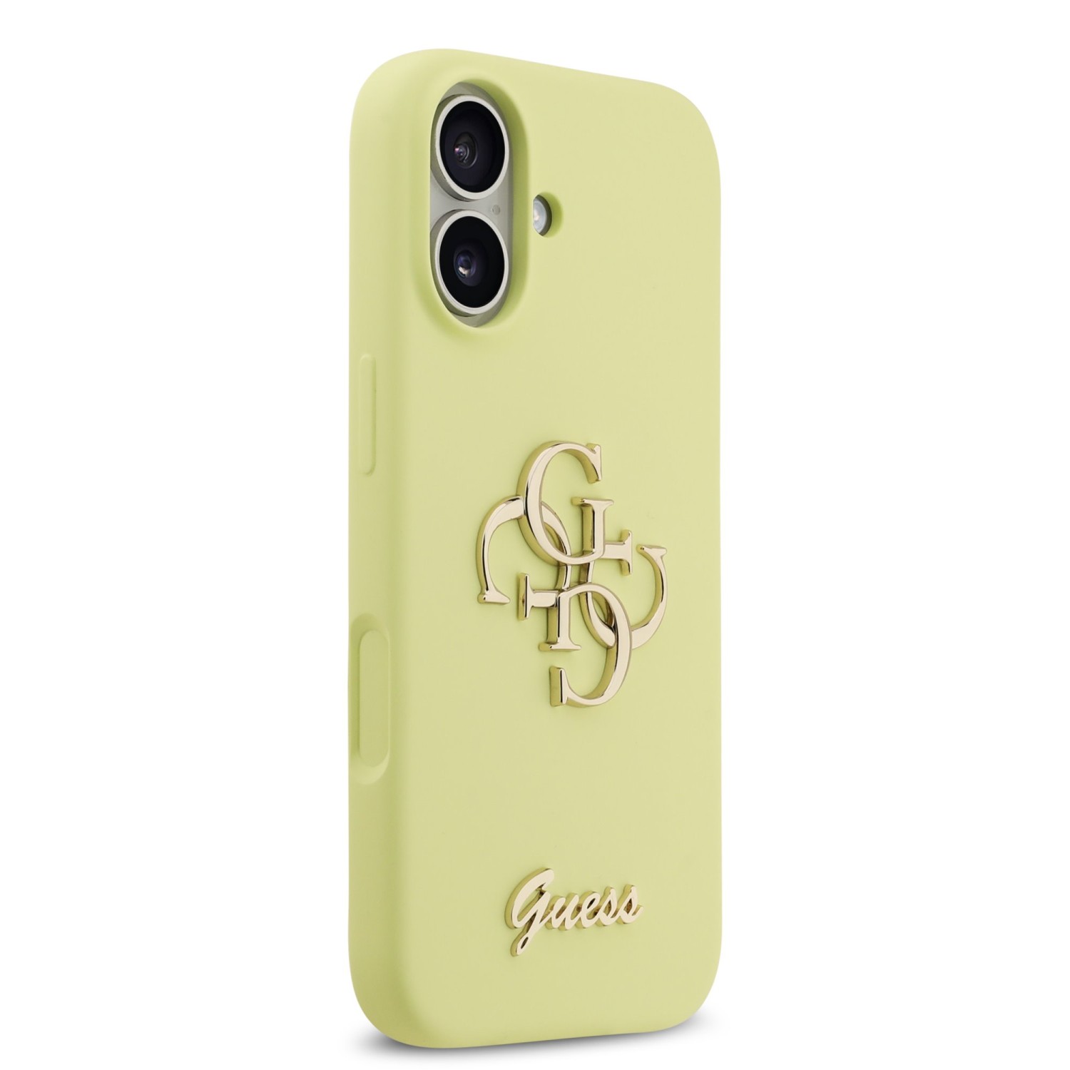 Guess Liquid Silicone 4G Metal Logo Zadní Kryt pro iPhone 17 Yellow
