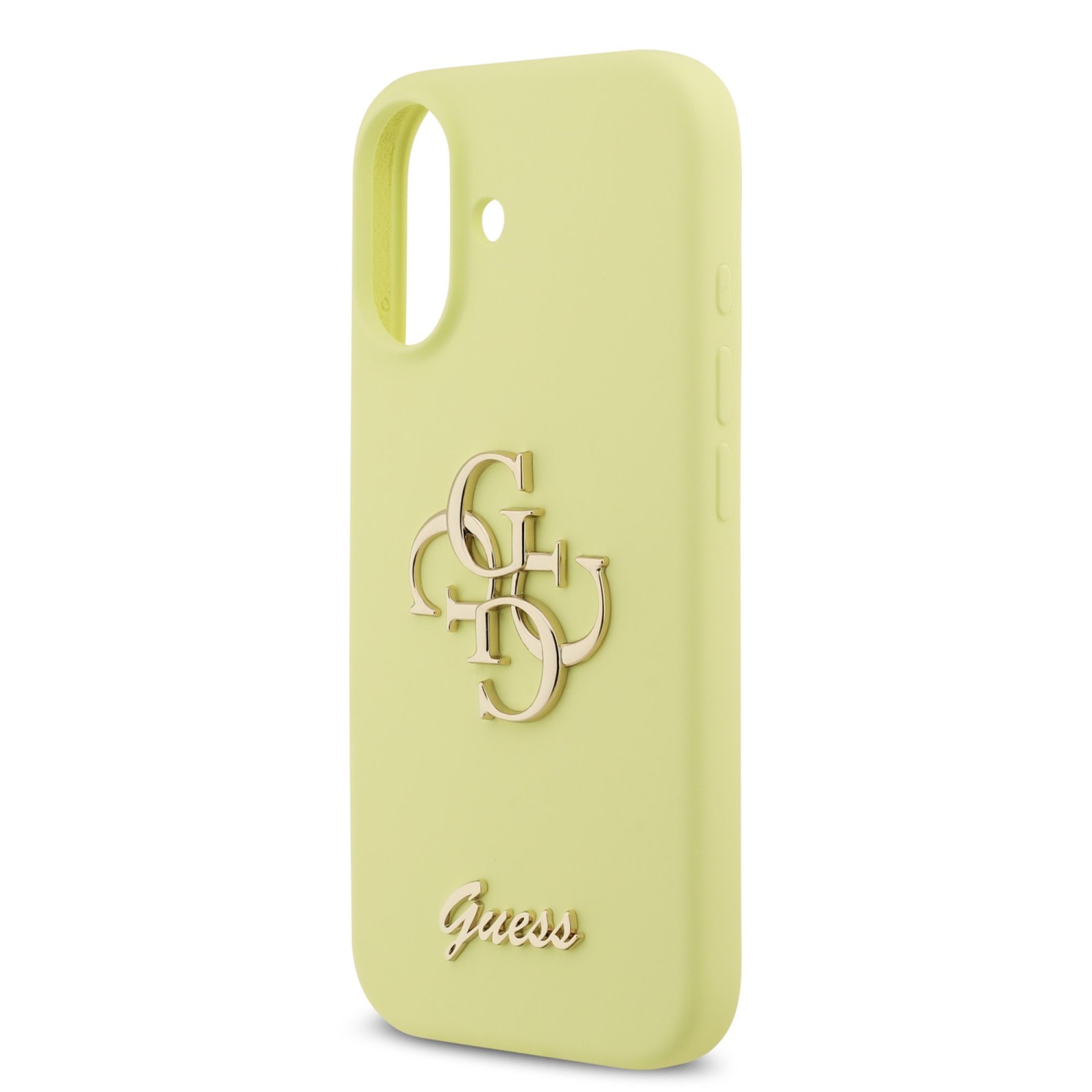 Guess Liquid Silicone 4G Metal Logo Zadní Kryt pro iPhone 17 Yellow