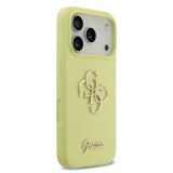 Guess Liquid Silicone 4G Metal Logo Zadní Kryt pro iPhone 17 Pro Yellow