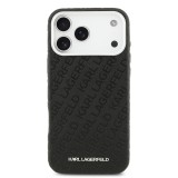 Karl Lagerfeld Grained PU Repeated Logo MagSafe Zadní Kryt pro iPhone 17 Pro Max Black