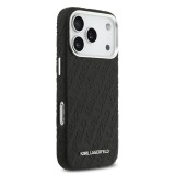 Karl Lagerfeld Grained PU Repeated Logo MagSafe Zadní Kryt pro iPhone 17 Pro Black